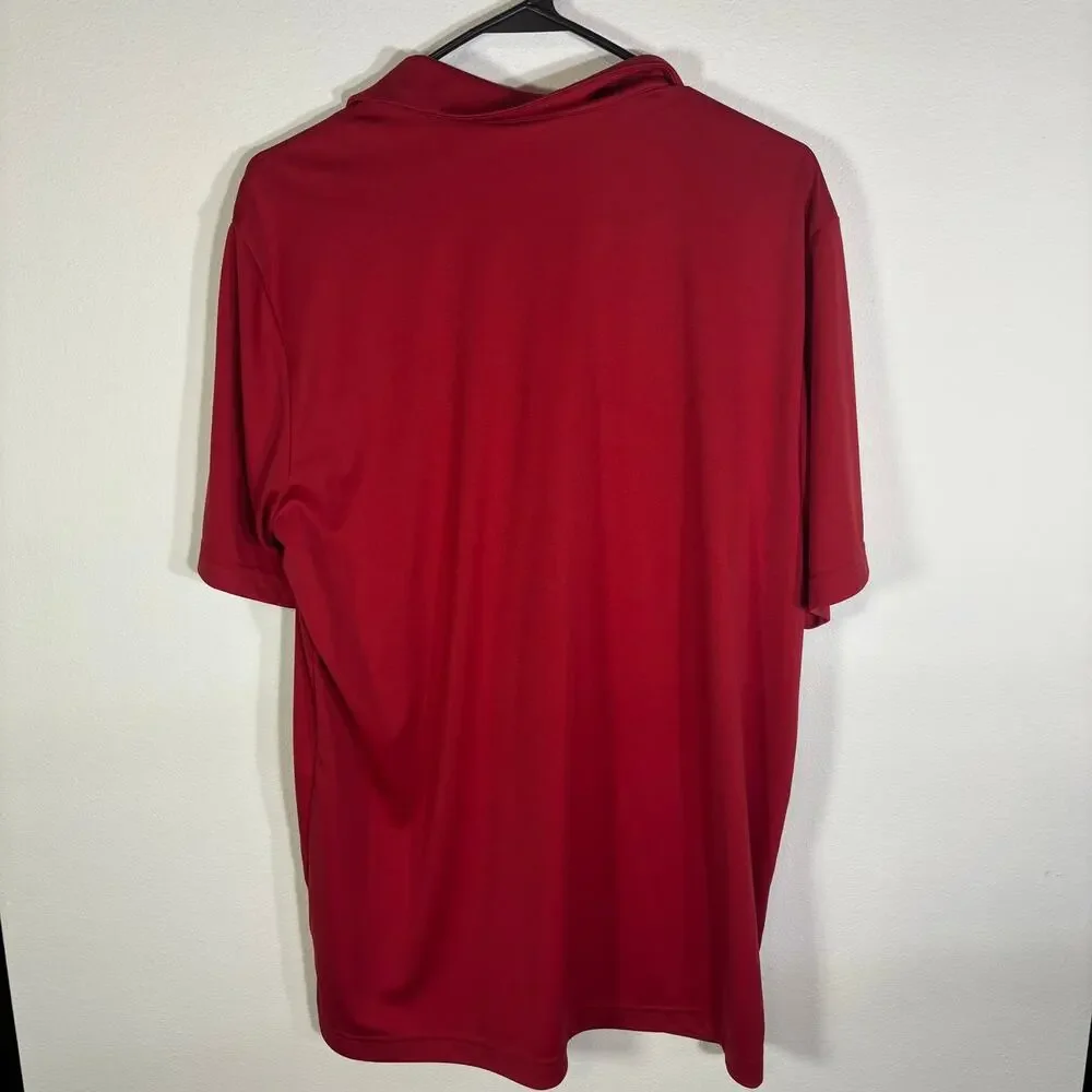 Adidas Ragin Cajuns Polo Shirt Mens Large L Red UL Lafayette AEROREADY Golf Top